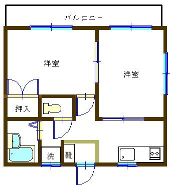 磯島コーポ(2K/2階)の間取り写真