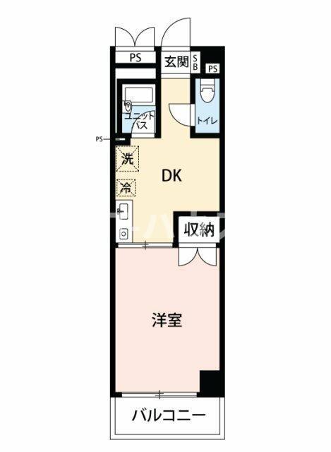 ソシアサンクレール(1DK/5階)の間取り写真