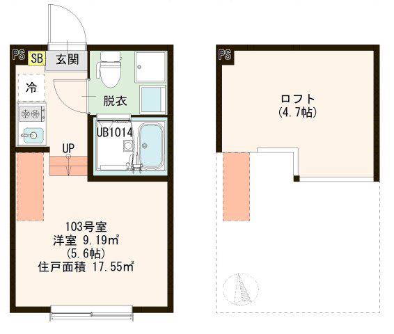ATELIER M 堀切菖蒲園(ワンルーム/1階)の間取り写真