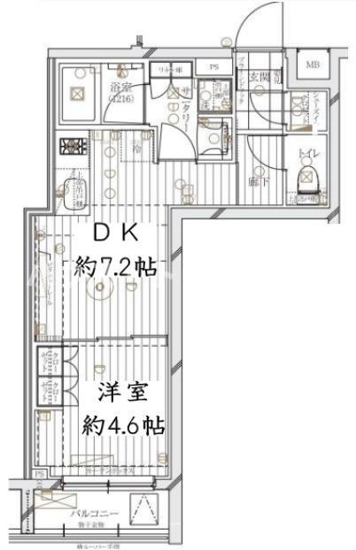 レガリス文京大塚(1DK/2階)の間取り写真