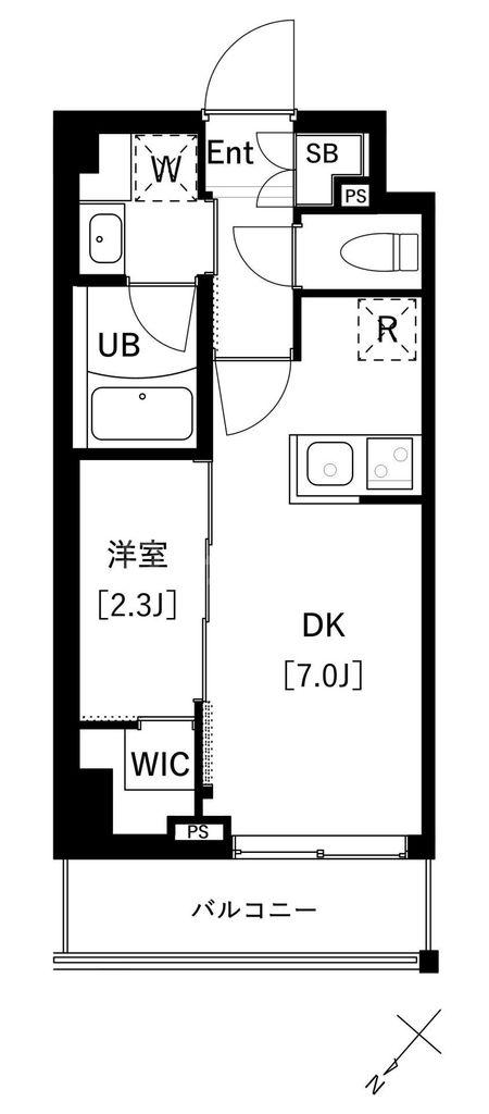 ARKMARK上池袋(1DK/4階)の間取り写真