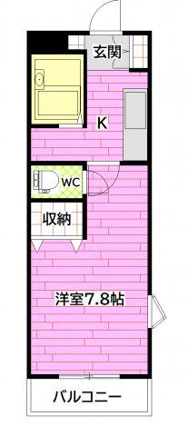 AXIS-WILL古市STA(1K/3階)の間取り写真
