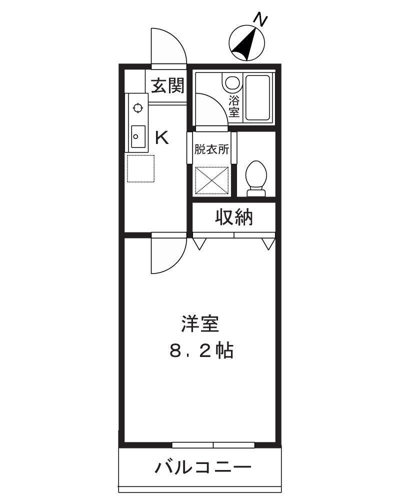 コーポフジエールV(1K/2階)の間取り写真