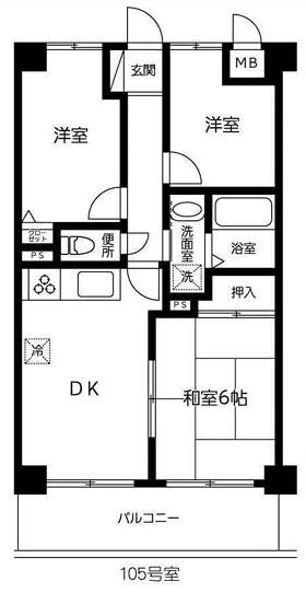 リヴェールさがみ野(3DK/1階)の間取り写真