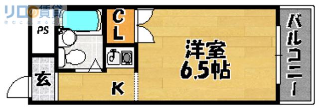 明和ハイツ南江口(1K/10階)の間取り写真