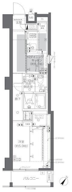 ズーム渋谷神山町(1DK/3階)の間取り写真