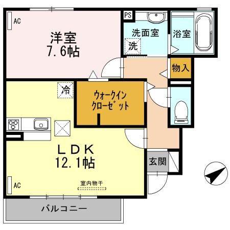 SERENA(1LDK/1階)の間取り写真