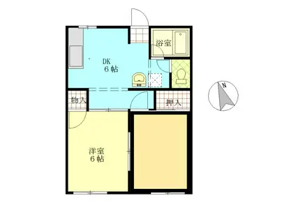 居室 キッチンリフォーム済み エステートK(2DK/2階)の間取り写真