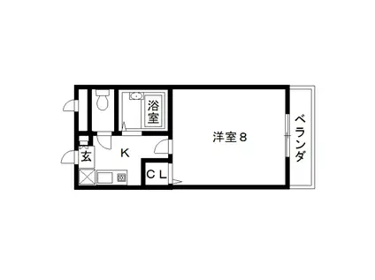 アクシス北本町(1K/3階)の間取り写真