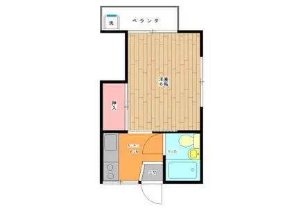 アリイハイツ(1K/3階)の間取り写真