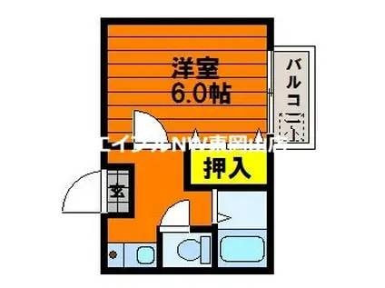 神戸ハイツ(1K/2階)の間取り写真