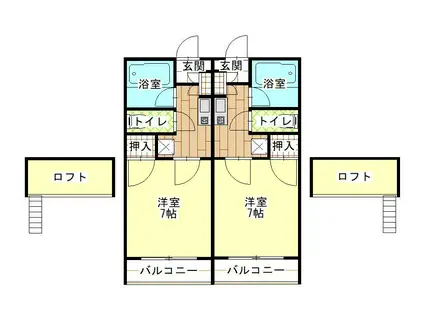シャンドール南蔵王(1K/1階)の間取り写真