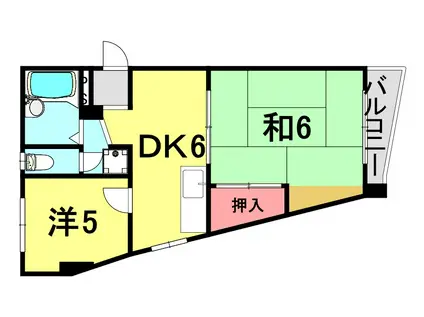 青谷ハイツUEDA(2DK/3階)の間取り写真