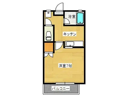 SATOハイツIII(1K/2階)の間取り写真