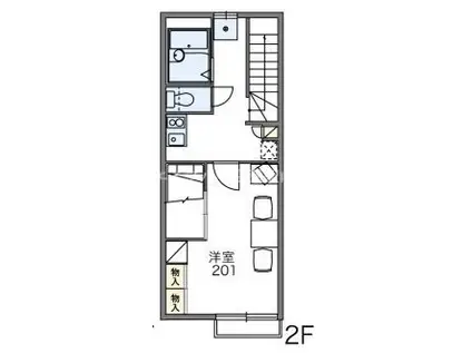 レオパレスMIWA(1K/2階)の間取り写真