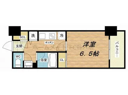 アスヴェル阿波座BLUE EARTH(1K/7階)の間取り写真