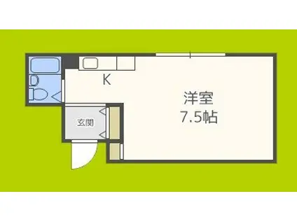 桜川コーポ(ワンルーム/8階)の間取り写真