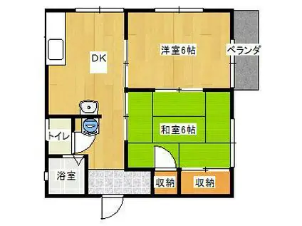 正木アパート(2DK/2階)の間取り写真