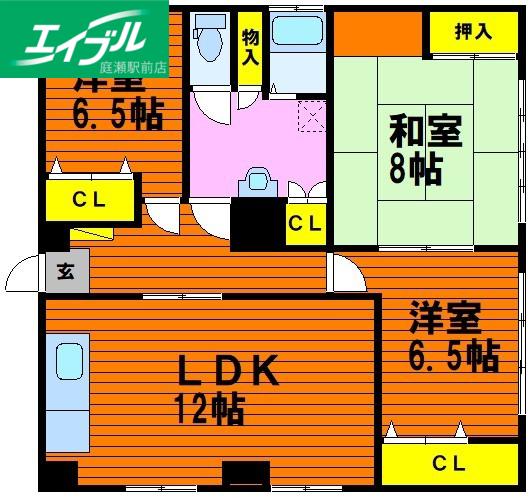 国際コーポ(3LDK/7階)の間取り写真
