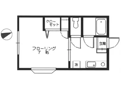 コスモハイツ(1K/2階)の間取り写真
