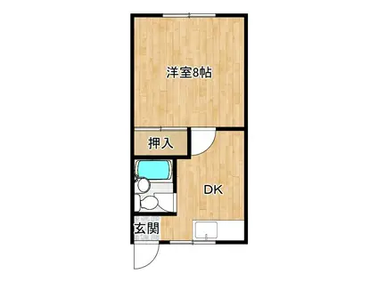 寺側ハイツ(1DK/2階)の間取り写真