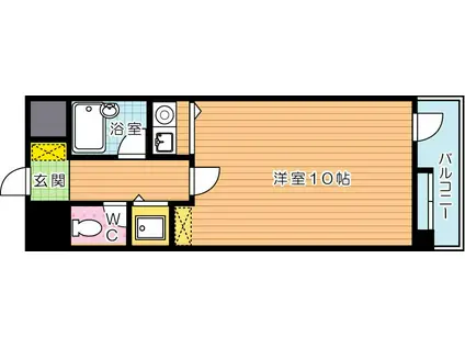 ケイズプレイス光貞台(ワンルーム/1階)の間取り写真