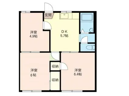 田村コーポ(3K/2階)の間取り写真