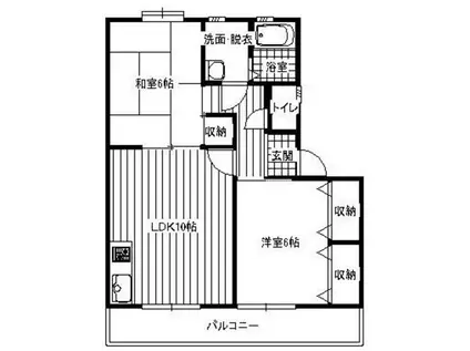 橋本ハイツ(2LDK/2階)の間取り写真