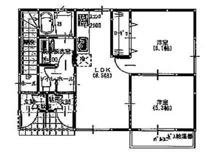 マノワール堀越(2LDK/1階)の間取り写真