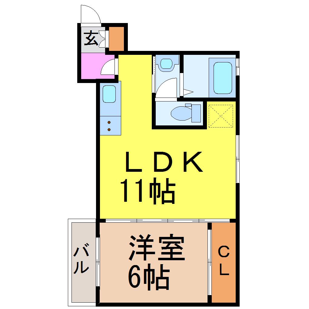 ラ・メゾン・K(1LDK/3階)の間取り写真
