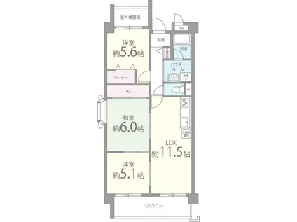 アーク・コート(3LDK/4階)の間取り写真