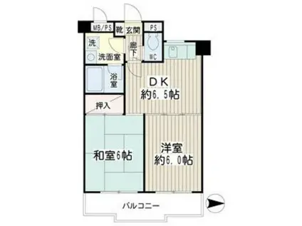 グレースピア・ヤワタ(2DK/3階)の間取り写真