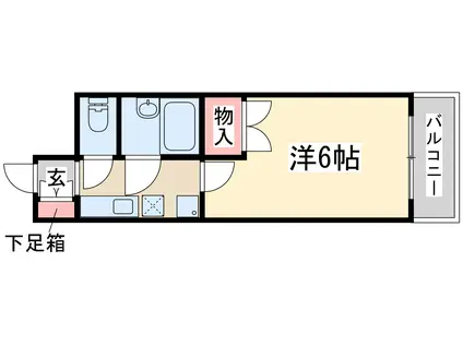 ローズコーポ新大阪8(1K/2階)の間取り写真