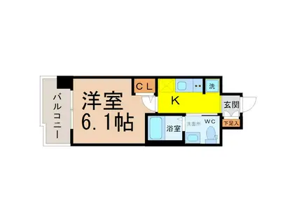 LIVE CASA堀田(1K/8階)の間取り写真
