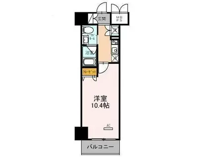 フェニックスレジデンス堺東(1K/9階)の間取り写真