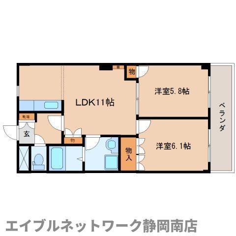 ロジュモ(2LDK/2階)の間取り写真