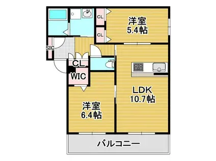 シャーメゾンオーブル(2LDK/1階)の間取り写真