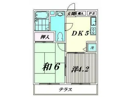 ボナール上池台(2DK/1階)の間取り写真