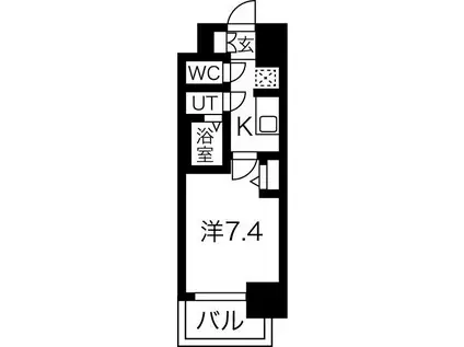 メイクスWアート丸の内(1K/2階)の間取り写真
