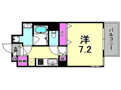 アーバネックス武庫之荘(1K/5階)の間取り写真