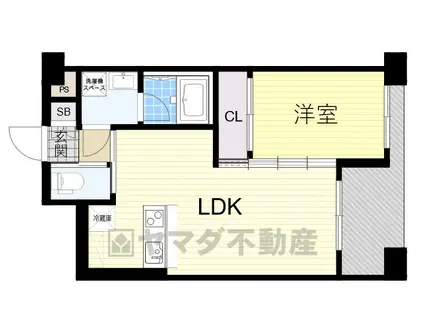 ノルデンハイム江坂(1LDK/12階)の間取り写真