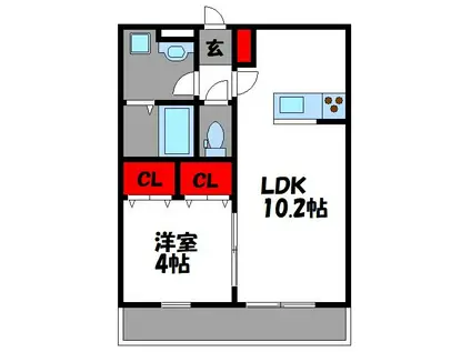 リブリ・エスポワール松島(1LDK/3階)の間取り写真