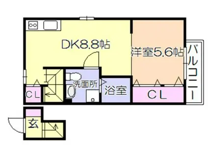DAITO STYLE TINA(1DK/2階)の間取り写真
