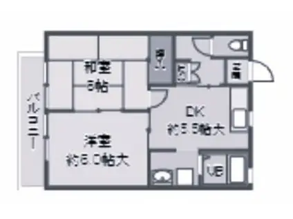 カーサオクムラ(2DK/1階)の間取り写真