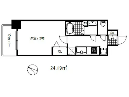 プレサンス兵庫ヴィアーレ(1K/5階)の間取り写真