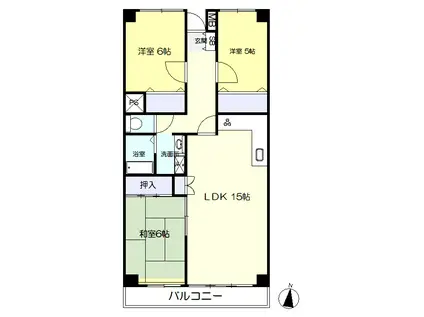 メゾン・ド・グリュー桜(3LDK/4階)の間取り写真