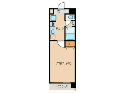 第15川崎ビル(1K/3階)の間取り写真