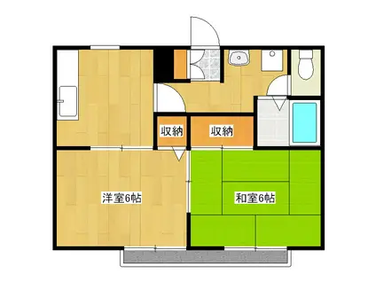 サンガーデンHIRABAYASHI(2DK/2階)の間取り写真