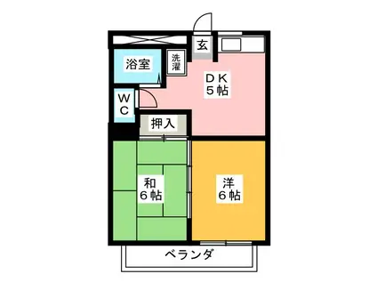 サンライズマンション(2DK/1階)の間取り写真