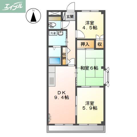 パストラル南町(3DK/3階)の間取り写真